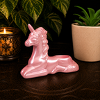 Pink Laying Unicorn Sphere Stand