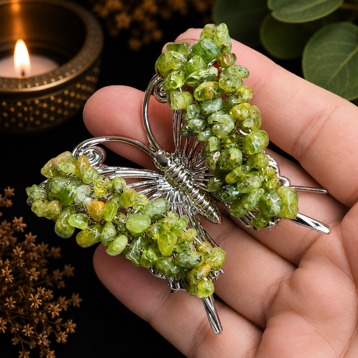 Gemstone Butterfly - Peridot