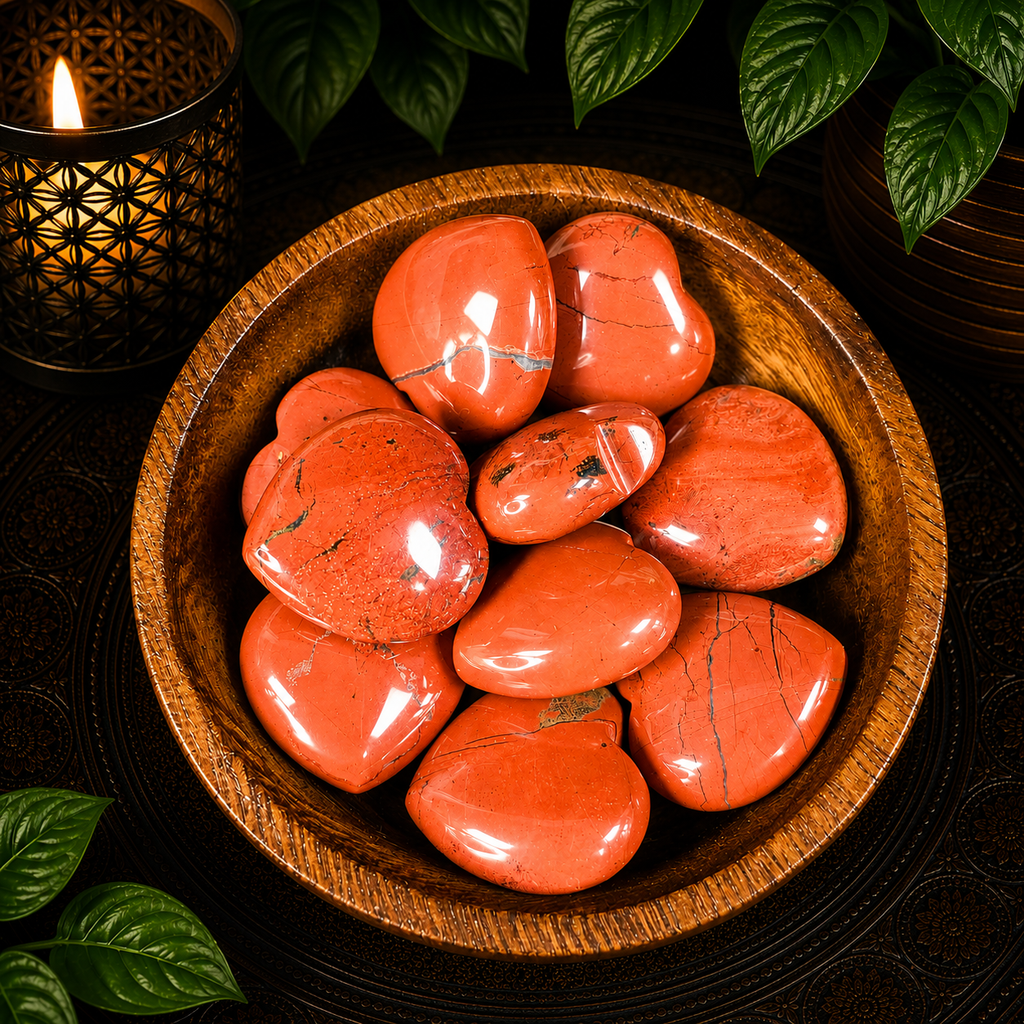 3cm Gemstone Heart - Red Jasper