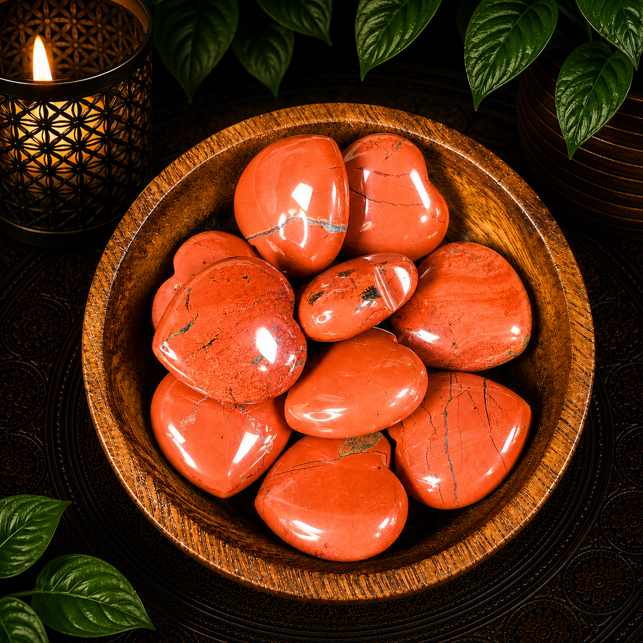 3cm Gemstone Heart - Red Jasper