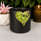 8cm Heart Crystal Geode Planter - Peridot & Amethyst
