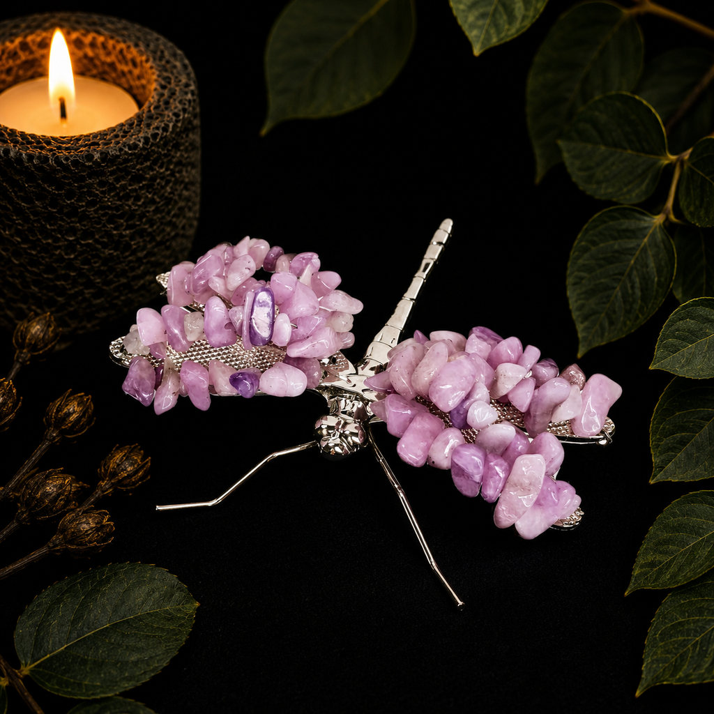 Gemstone Dragonfly - Lepidolite