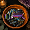 100g Aura Coated Quartz Pieces - Titanium