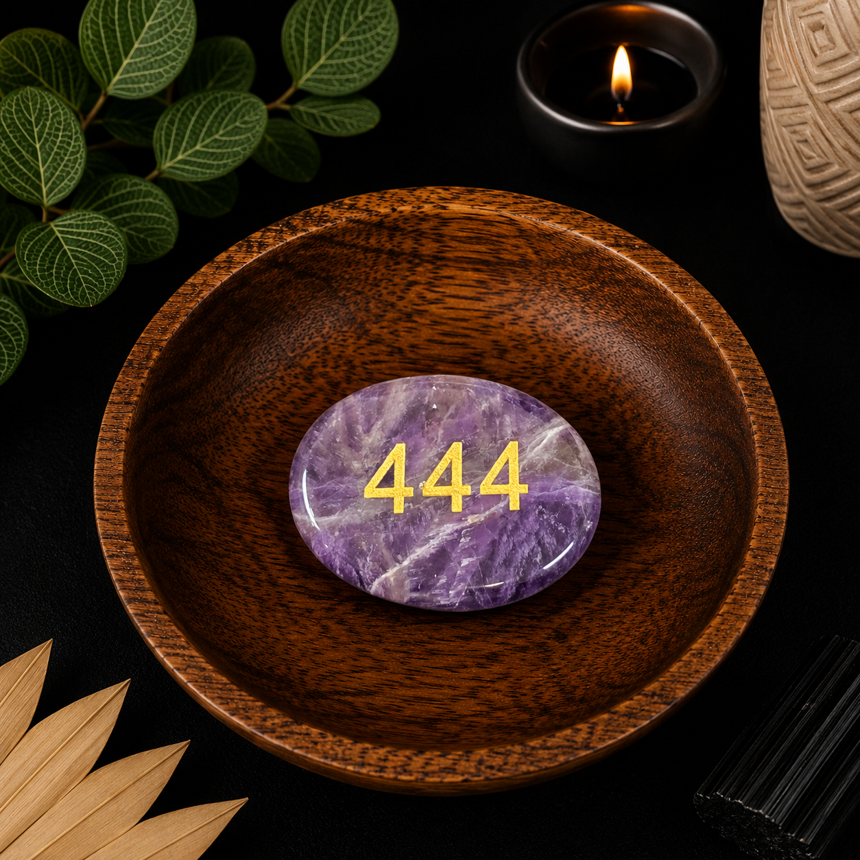 444 Amethyst Angel Number Palm - On the Right Path