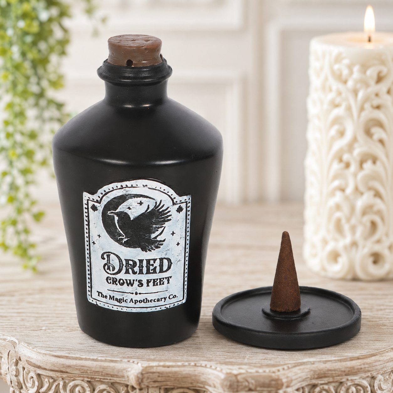 Dried Crows Feet Incense Cone Burner