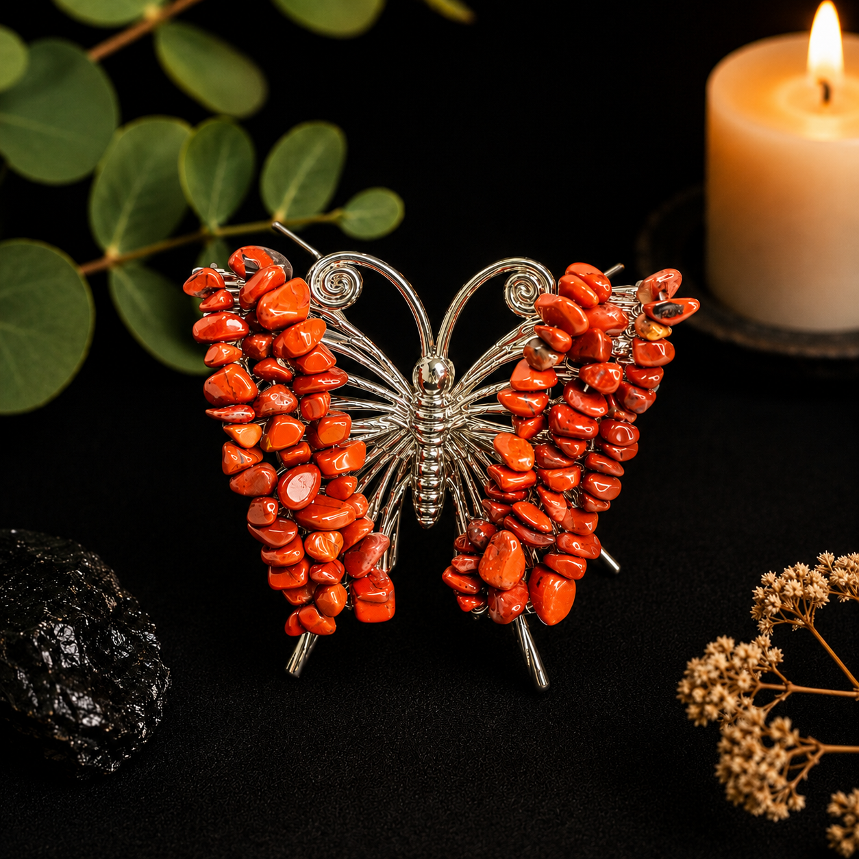 Gemstone Butterfly - Red Jasper