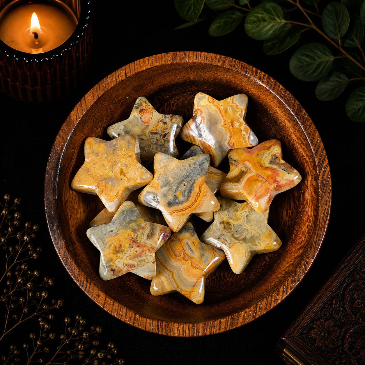 3cm Gemstone Star - Crazy Lace Agate