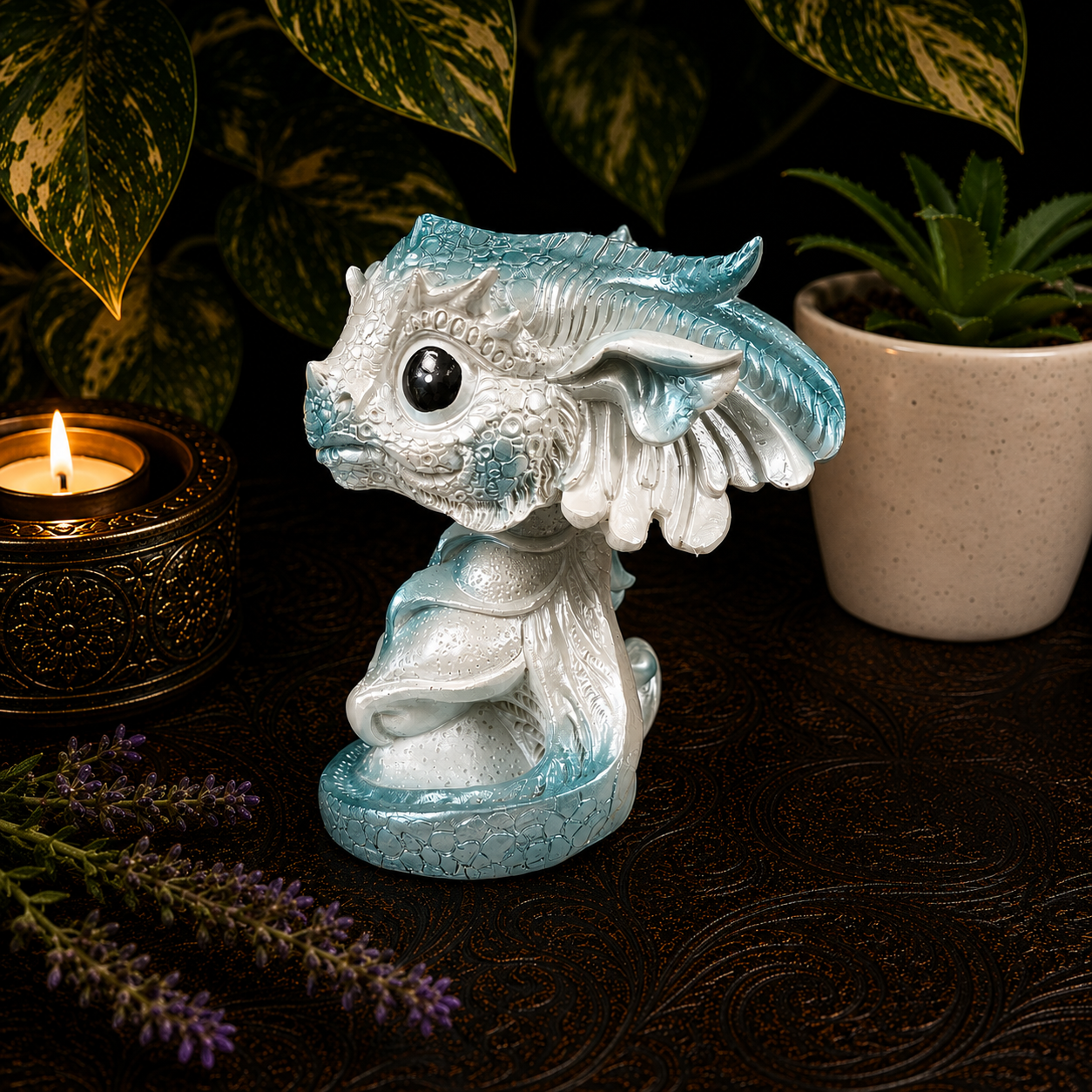 Light Blue Baby Dragon Sphere Stand