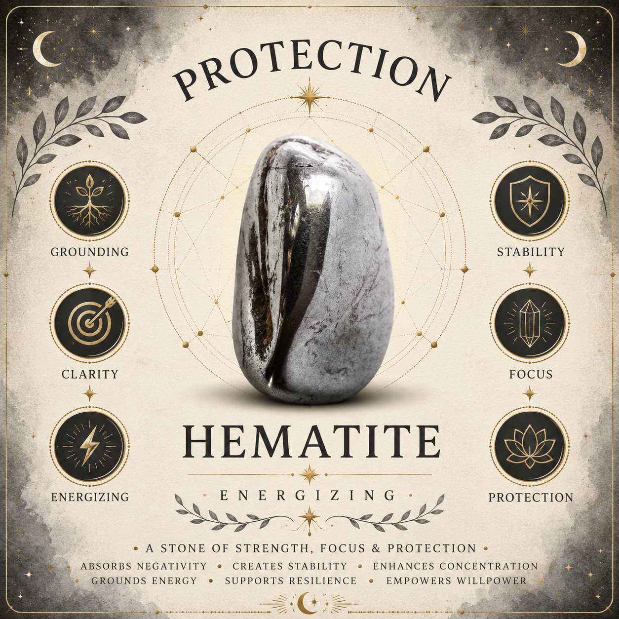 Grounding - Hematite with Sandalwood Soy Wax Candle