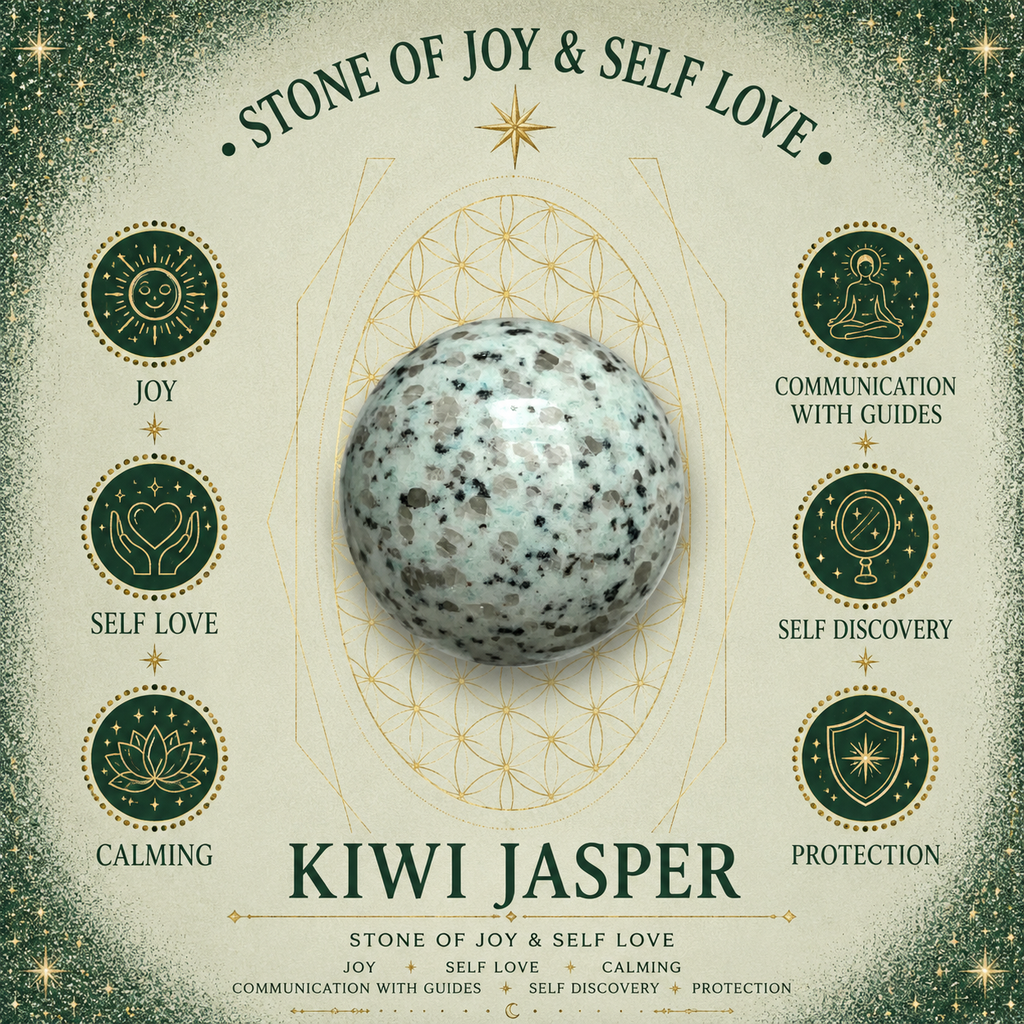 2cm Gemstone Mushroom - Kiwi Jasper