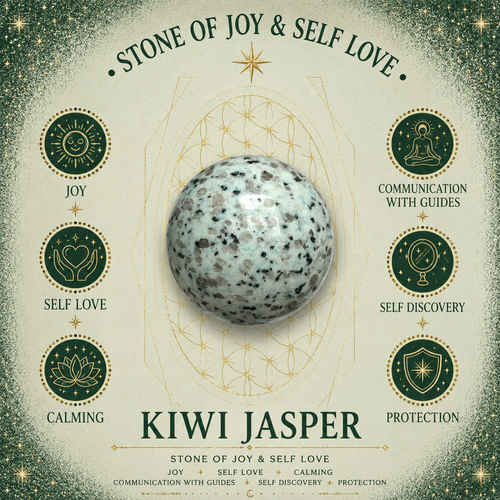 2cm Gemstone Mushroom - Kiwi Jasper