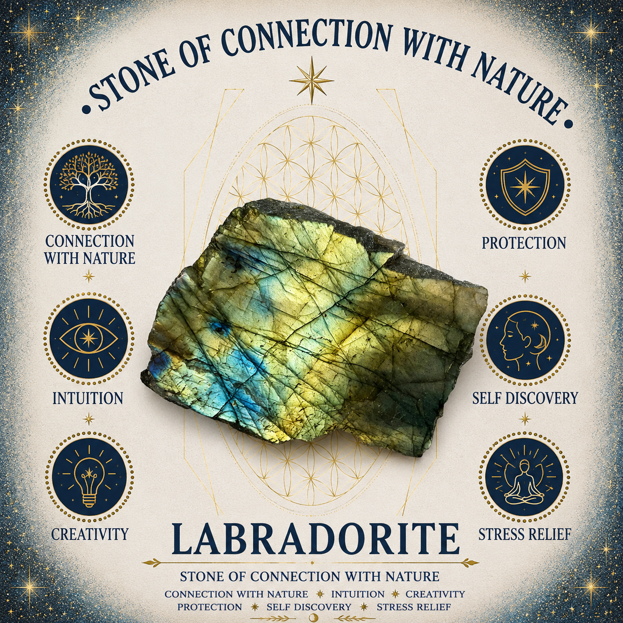 4cm Gemstone Mushroom - Labradorite