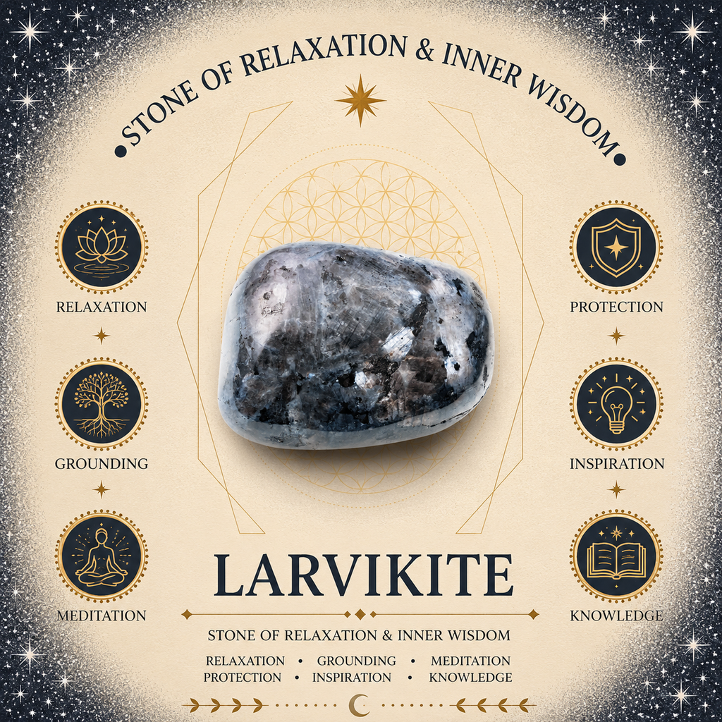 4cm Gemstone Mushroom - Larvikite