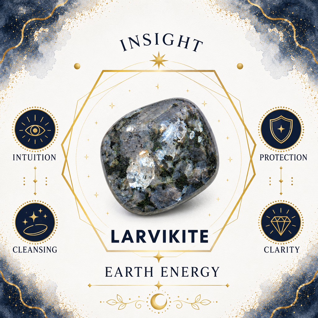 Larvikite Oval Shape Worry Stone (Thumb Stone)