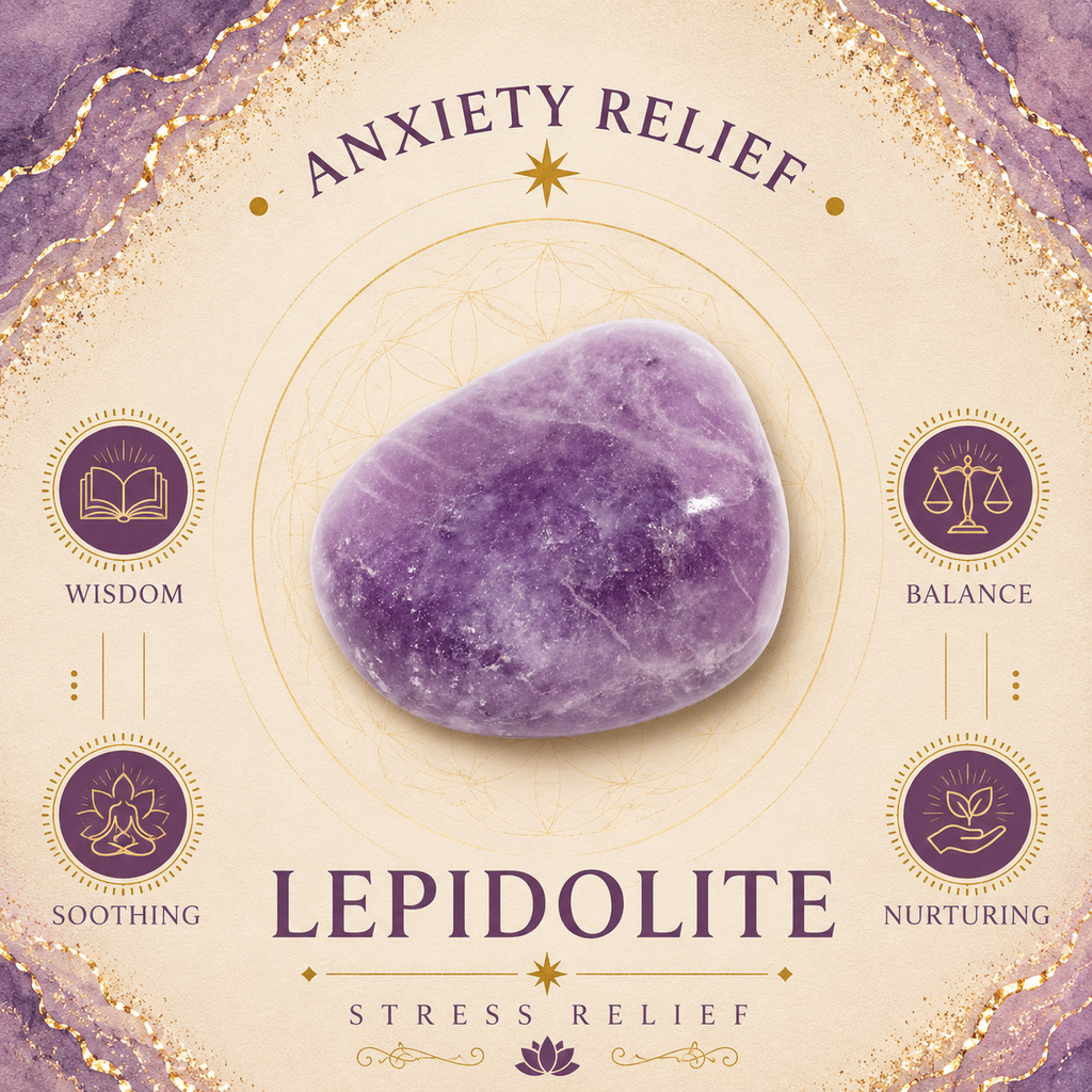 Lepidolite Heart Shape Worry Stone (Thumb Stone)