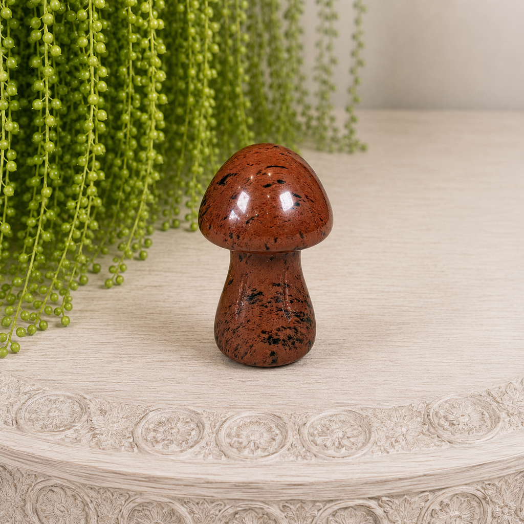 4cm Gemstone Mushroom - Mahogany Obsidian