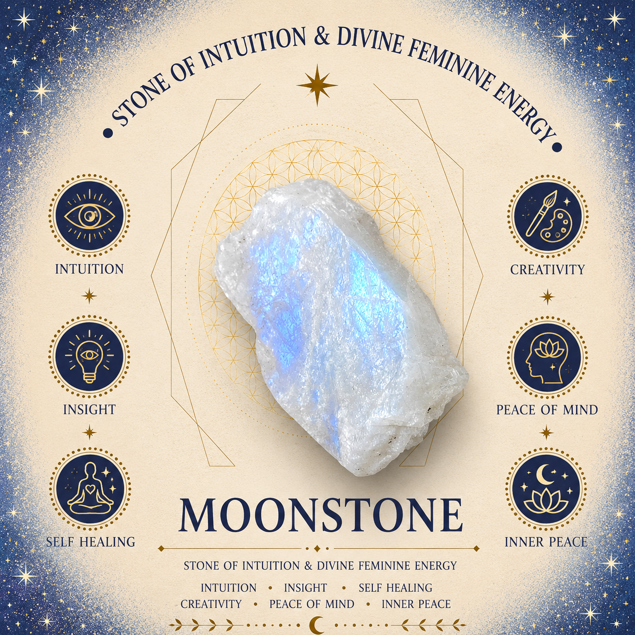Affirmation of Balance Crystal Smudge Incense Kit with Moonstone