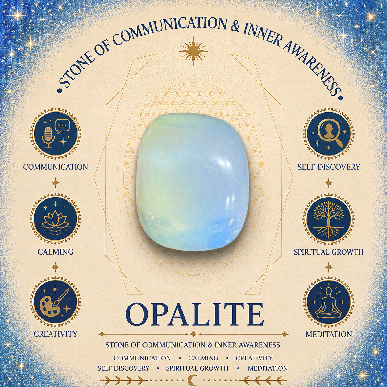 Opalite Lotus Om Pendulum