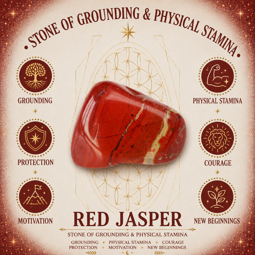 2cm Gemstone Mushroom - Red Jasper