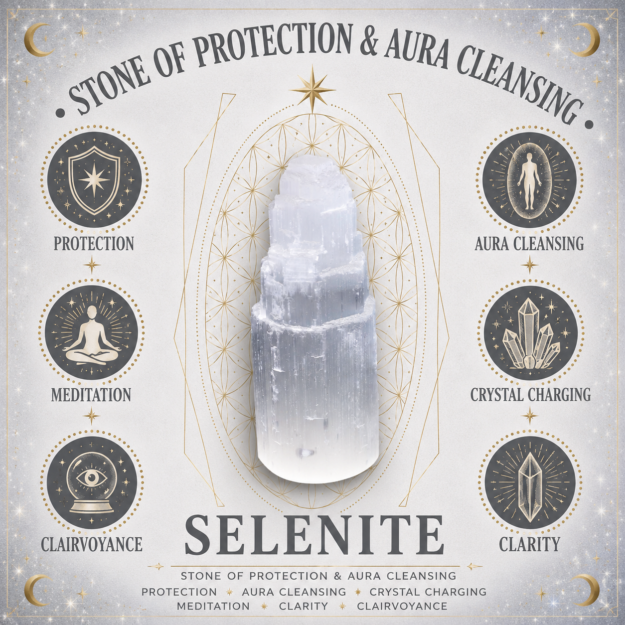 Affirmation of Purity Crystal Smudge Incense Kit with Selenite