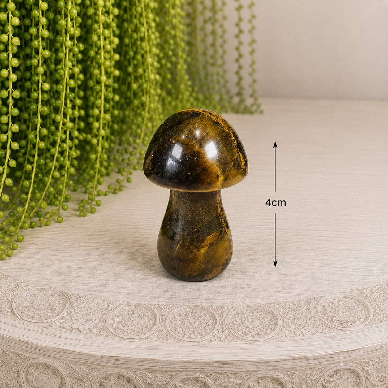 4cm Gemstone Mushroom - Tiger Eye