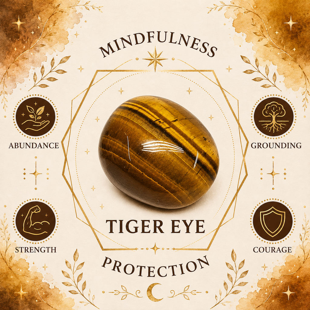 Tiger Eye Heart Shape Worry Stone (Thumb Stone)