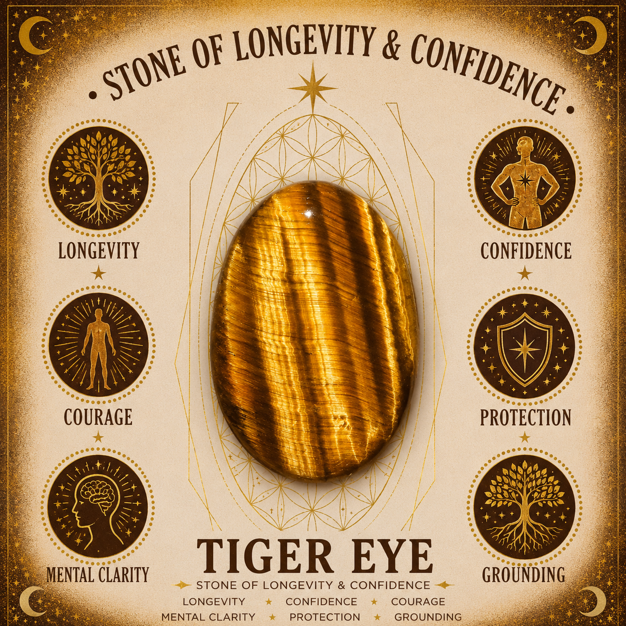 Problem Solver - Tiger Eye with Amber Soy Wax Candle