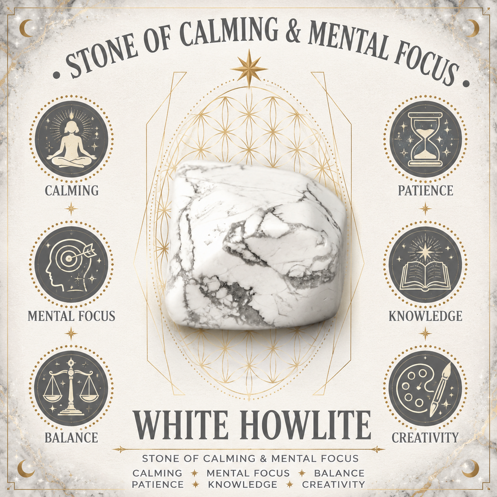 4cm Gemstone Mushroom - White Howlite
